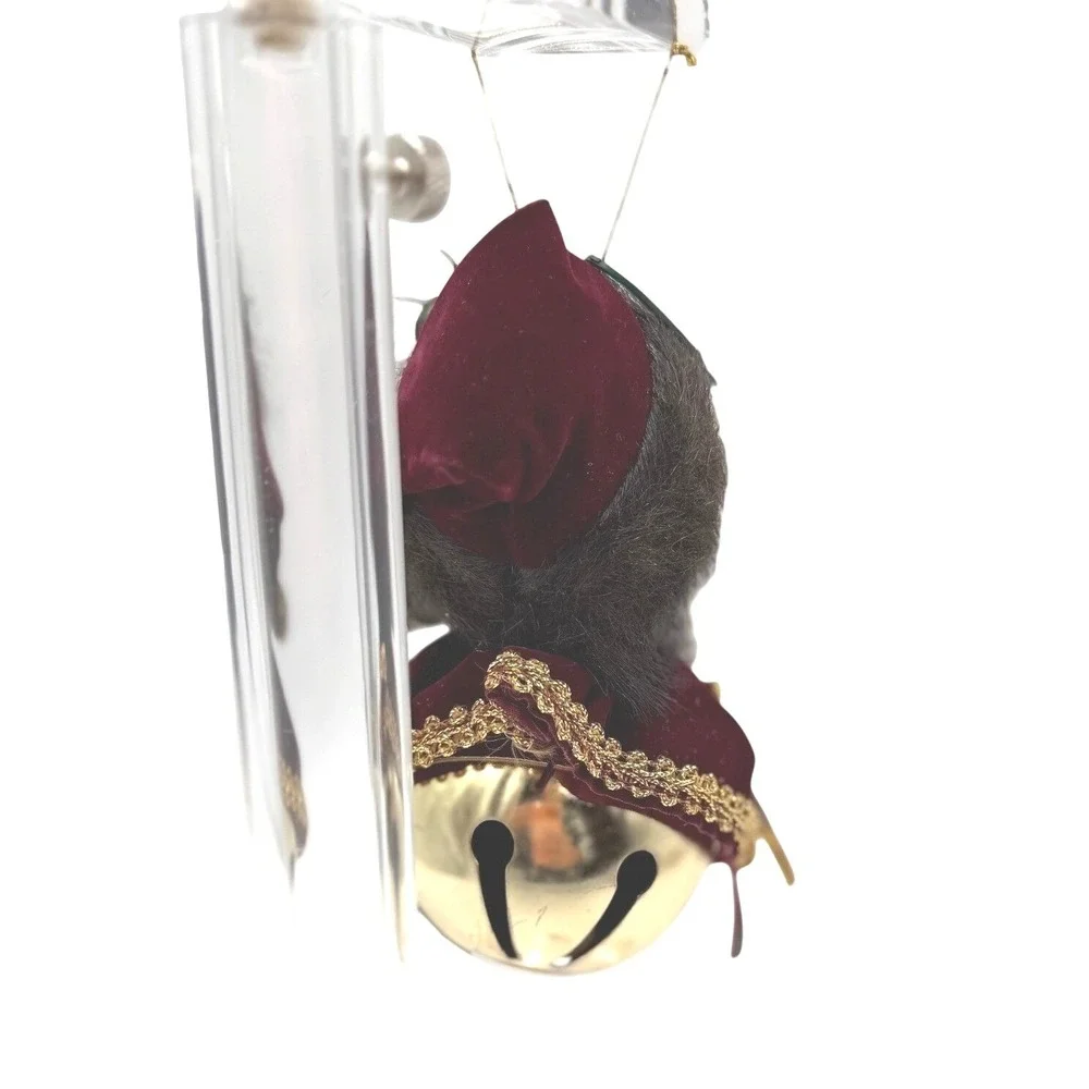Vintage Santa Claus Christmas Ornament Bell Red Velvet Hanging Decoration‎